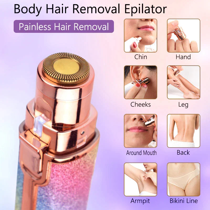 2 In 1 Rechargeable Flawless Eyebrow Hair Remover & Facial Hair Trimmer