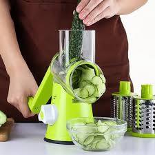 3-in-1 Tabletop Rotary Drum Grater, Slicer & Vegetable Cutter